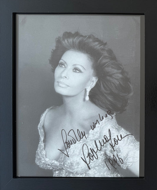 Sophia Loren, Guaranteed Hand Signed Framed (10' x 8' inch) Original Film Photo & COA