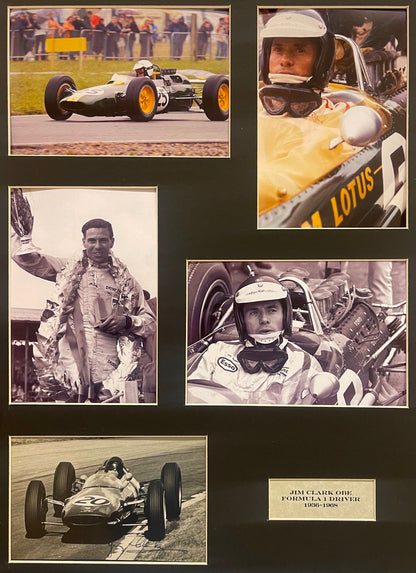 Jim Clark F1 Lotus Legend Hand Signed Postcard Presentation With COA