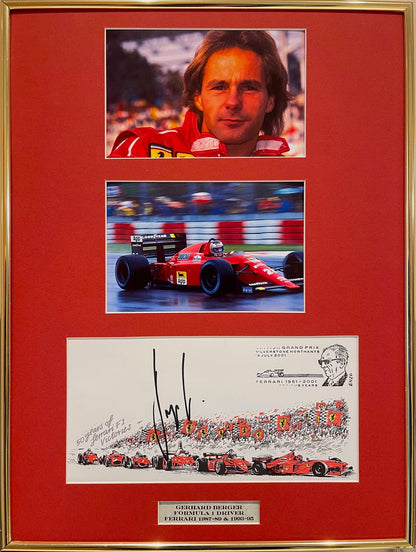 GERHARD BERGER FERRARI F1 CHAMPION HAND SIGNED FDC WITH COA