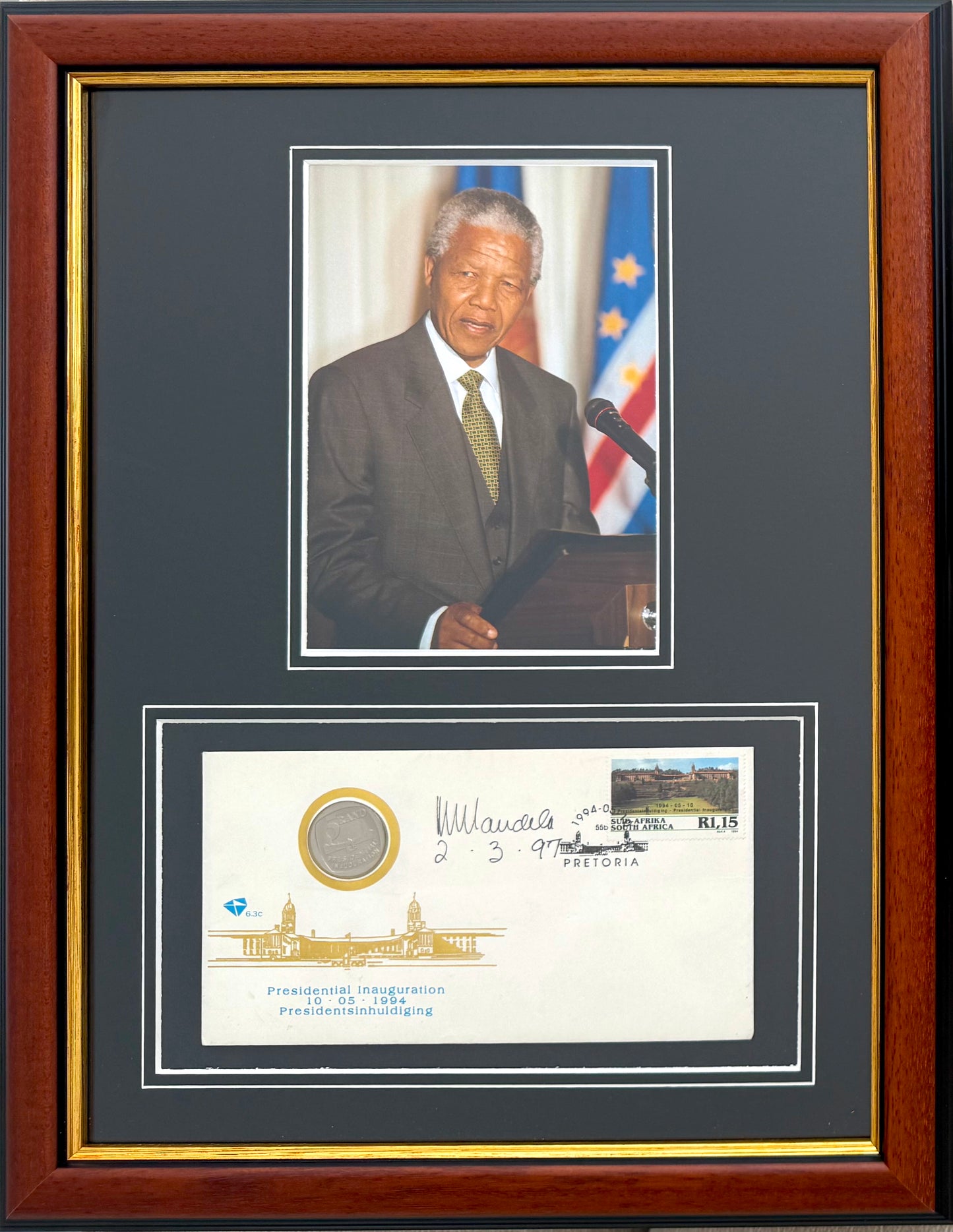 Nelson Mandela, Former South African President, Hand Signed FDC Photo Presentation, With COA