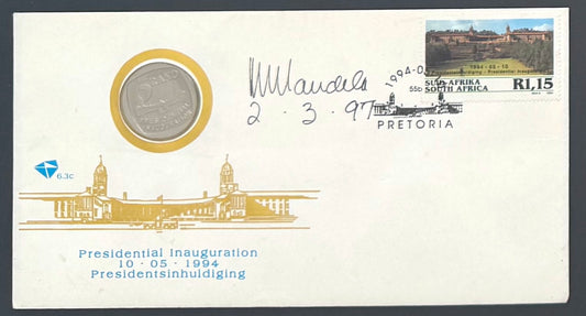 Nelson Mandela, Former South African President, Hand Signed FDC Photo Presentation, With COA