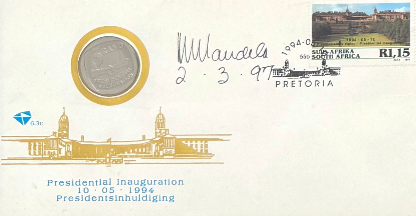 Nelson Mandela, Former South African President, Hand Signed FDC Photo Presentation, With COA