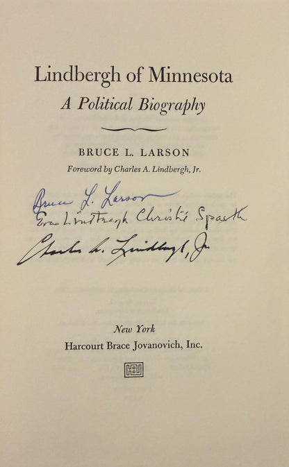 Charles Lindbergh, Guaranteed Hand Signed 'A Political Biography' Book, & PSA DNA COA