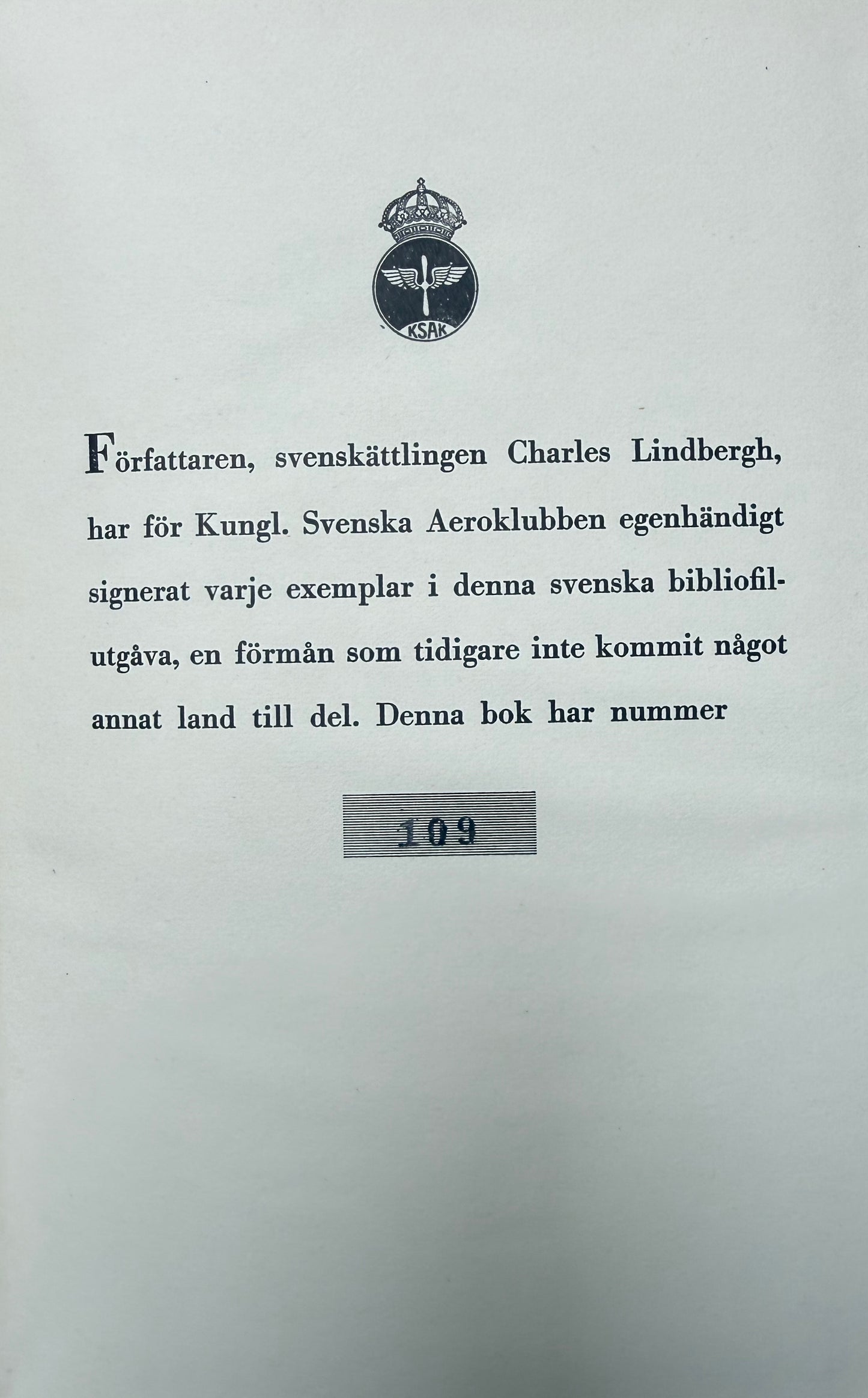 Charles Lindbergh, Guaranteed Hand Signed 'Spirit of St. Louis' Book, & COA