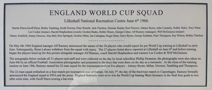 FULL ENGLAND 1966 WORLD CUP SQUAD HAND SIGNED PRESENTATION WITH COA