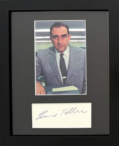 Edward Teller, Father Of The H-Bomb, Hand Signed Card Photo Presentation & COA
