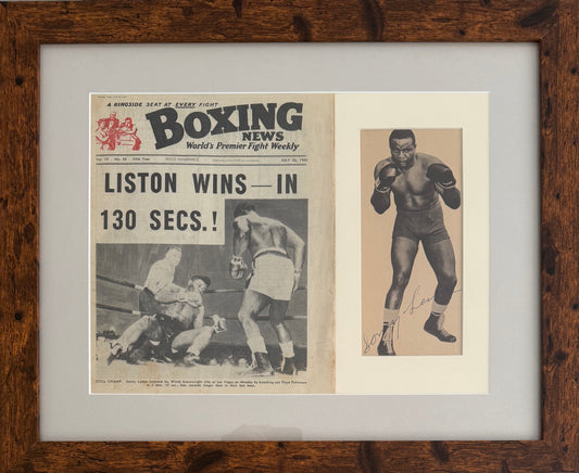 Sonny Liston, Former World Boxing Champion Hand Signed Photo Presentation & COA