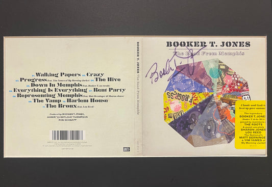 BOOKER T. JONES HAND SIGNED CD COVER PRESENTATION WITH COA