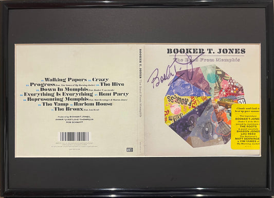 BOOKER T. JONES HAND SIGNED CD COVER PRESENTATION WITH COA