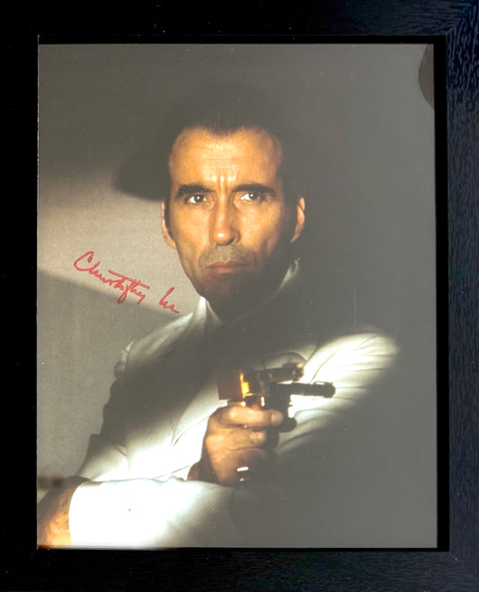 Christopher Lee, James Bond, Man with the Golden Gun, Hand Signed Framed Photo With COA