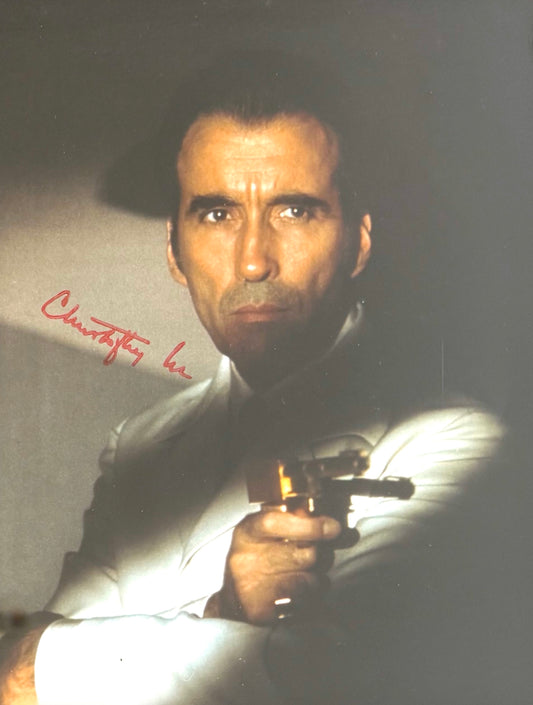 Christopher Lee, James Bond, Man with the Golden Gun, Hand Signed Framed Photo With COA