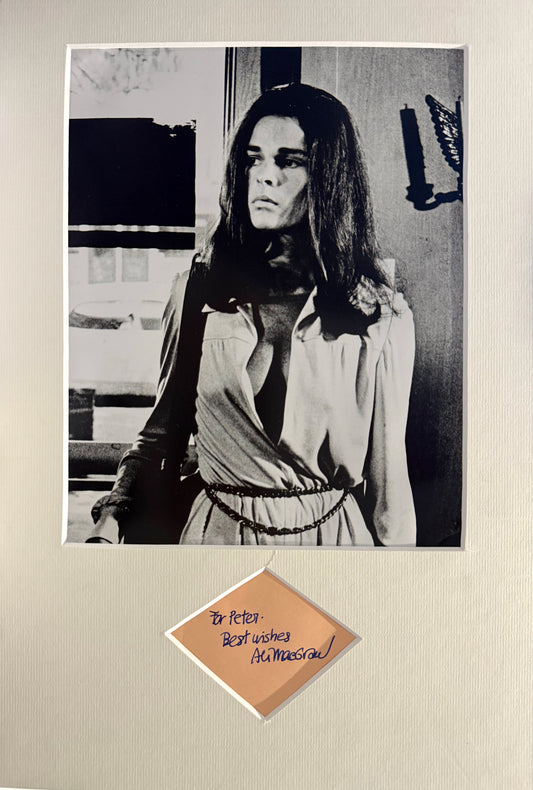 Ali MacGraw, Hollywood Actress, Hand Signed Card, Mounted Photo 45cm x 25cm & COA