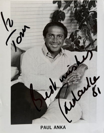 Paul Anka, Hand Signed Original Publicity Photo, 25cm x 20cm & COA
