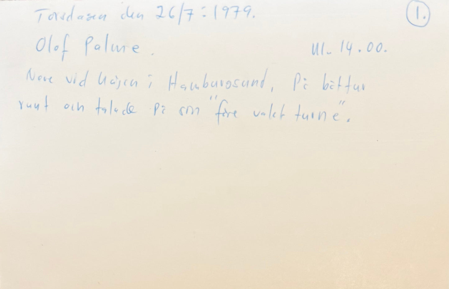 Olof Palme, Assassinated Former Swedish Prime Minister, Hand Signed Card & COA