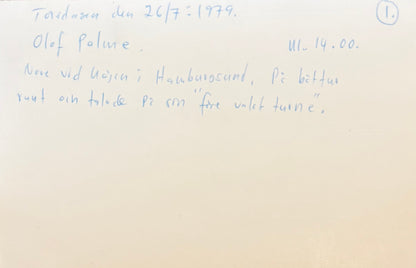 Olof Palme, Assassinated Former Swedish Prime Minister, Hand Signed Card & COA