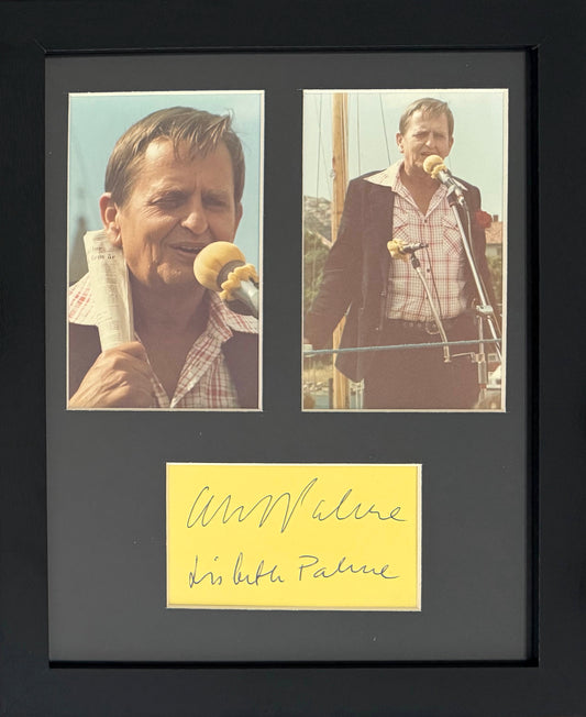 Olof Palme, Assassinated Former Swedish Prime Minister, Hand Signed Card & COA