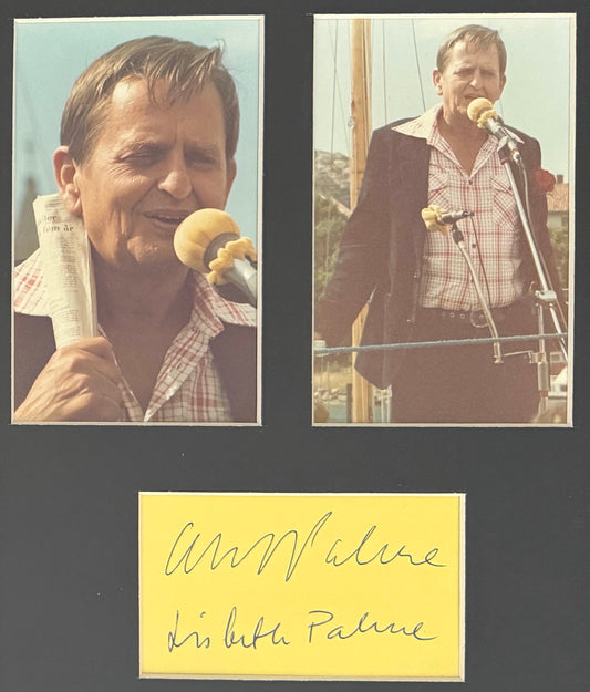 Olof Palme, Assassinated Former Swedish Prime Minister, Hand Signed Card & COA