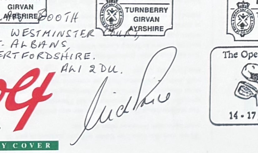 Nick Price, Golf Legend, Hand Signed First Day Cover FDC 40cm x 30cm Framed With COA