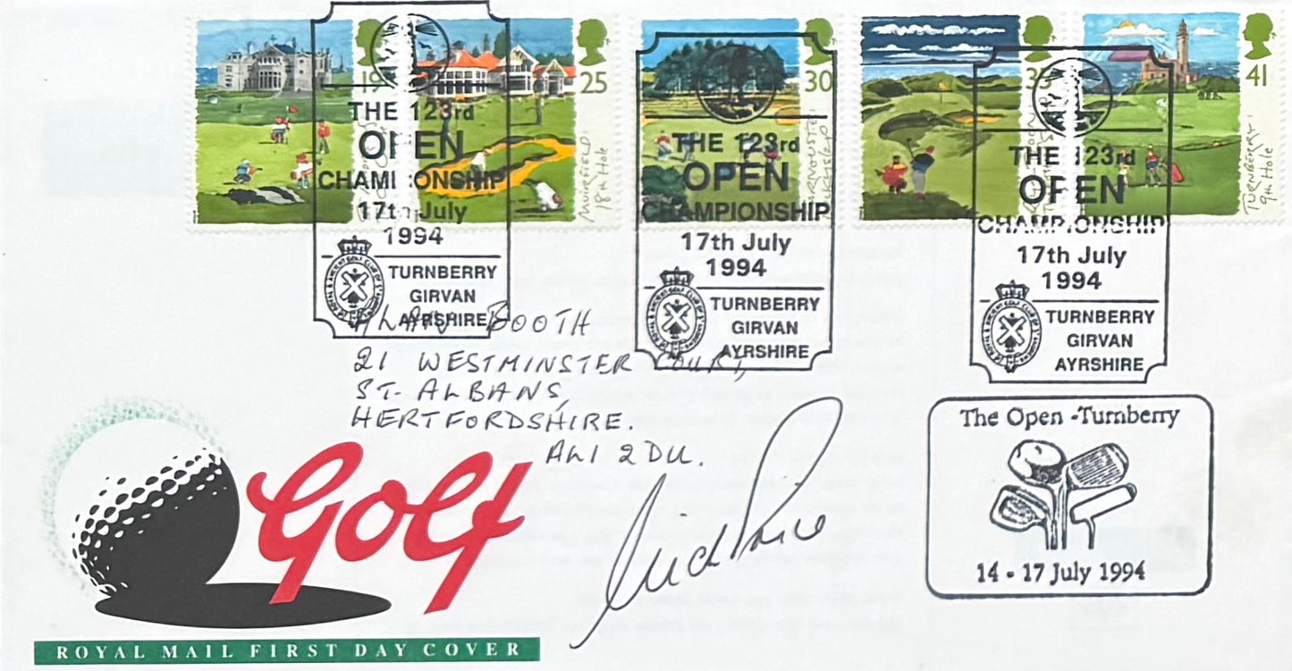 Nick Price, Golf Legend, Hand Signed First Day Cover FDC 40cm x 30cm Framed With COA