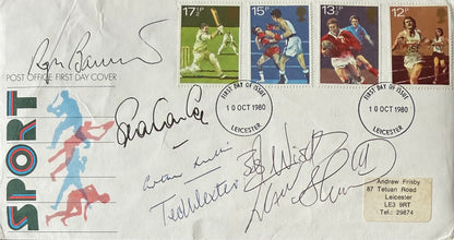Roger Bannister, Seb Coe, Frank Bruno, Ted Dexter + 1 Hand Signed FDC & COA.