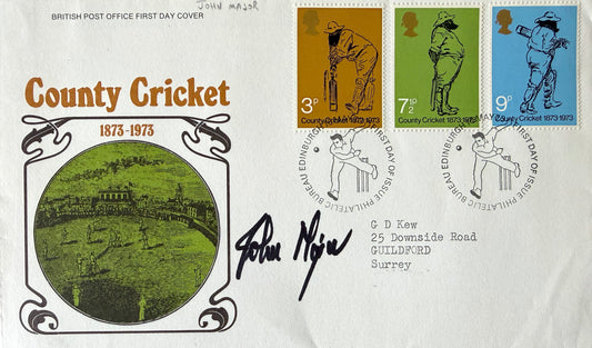 John Major, Former British Prime Minister, Hand Signed 'County Cricket' FDC With COA