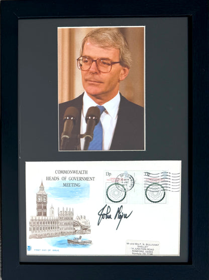 John Major, Former British Prime Minister, Hand Signed FDC & Photo Presentation With COA
