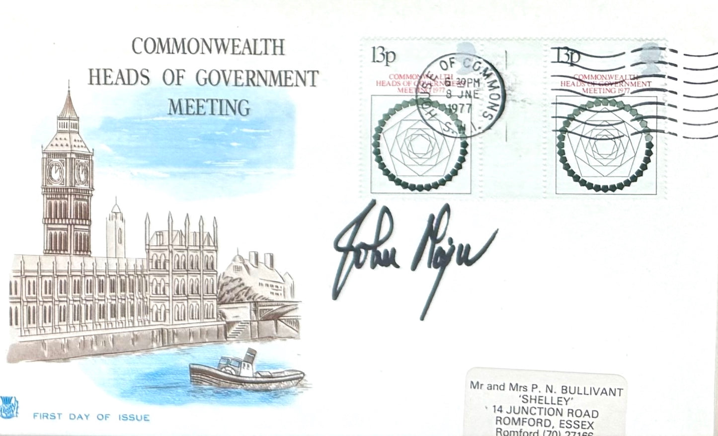 John Major, Former British Prime Minister, Hand Signed FDC & Photo Presentation With COA