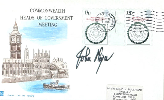 John Major, Former British Prime Minister, Hand Signed FDC & Photo Presentation With COA