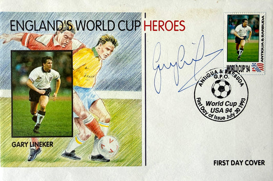 Gary Lineker, England, Spurs, Everton, Barcelona Legend, Hand Signed FDC & COA