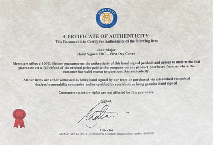 John Major, Former British Prime Minister, Hand Signed 'County Cricket' FDC With COA