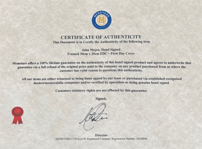 John Major, Former British Prime Minister, Hand Signed FDC & Photo Presentation With COA