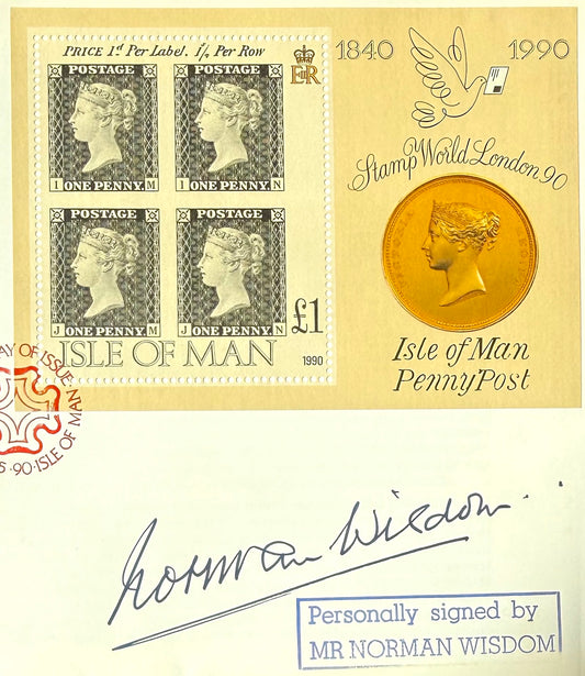 Sir Norman Wisdom, SUPER RARE Hand Signed Limited Edition (4/20) First Day Cover FDC & COA