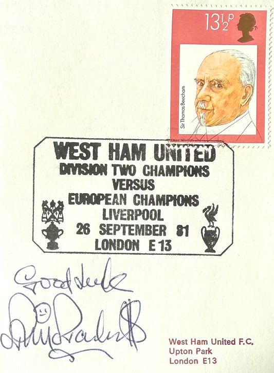 Phil Parkes, West Ham United Legend, Guaranteed Hand Signed First Day Cover FDC & COA