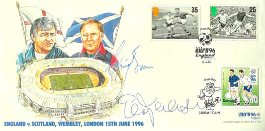 Terry Venables, Craig Brown, England/Scotland Legends, Guaranteed Hand Signed First Day Cover FDC & COA