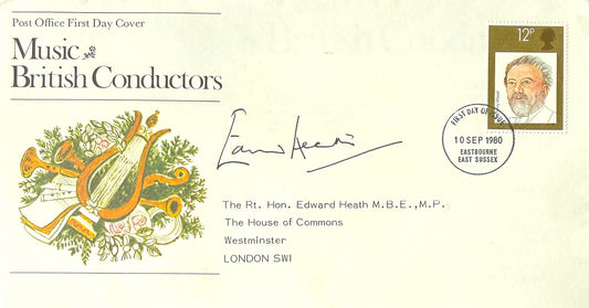 Edward Heath, Former British Prime Minister, Hand Signed 1980 FDC & COA