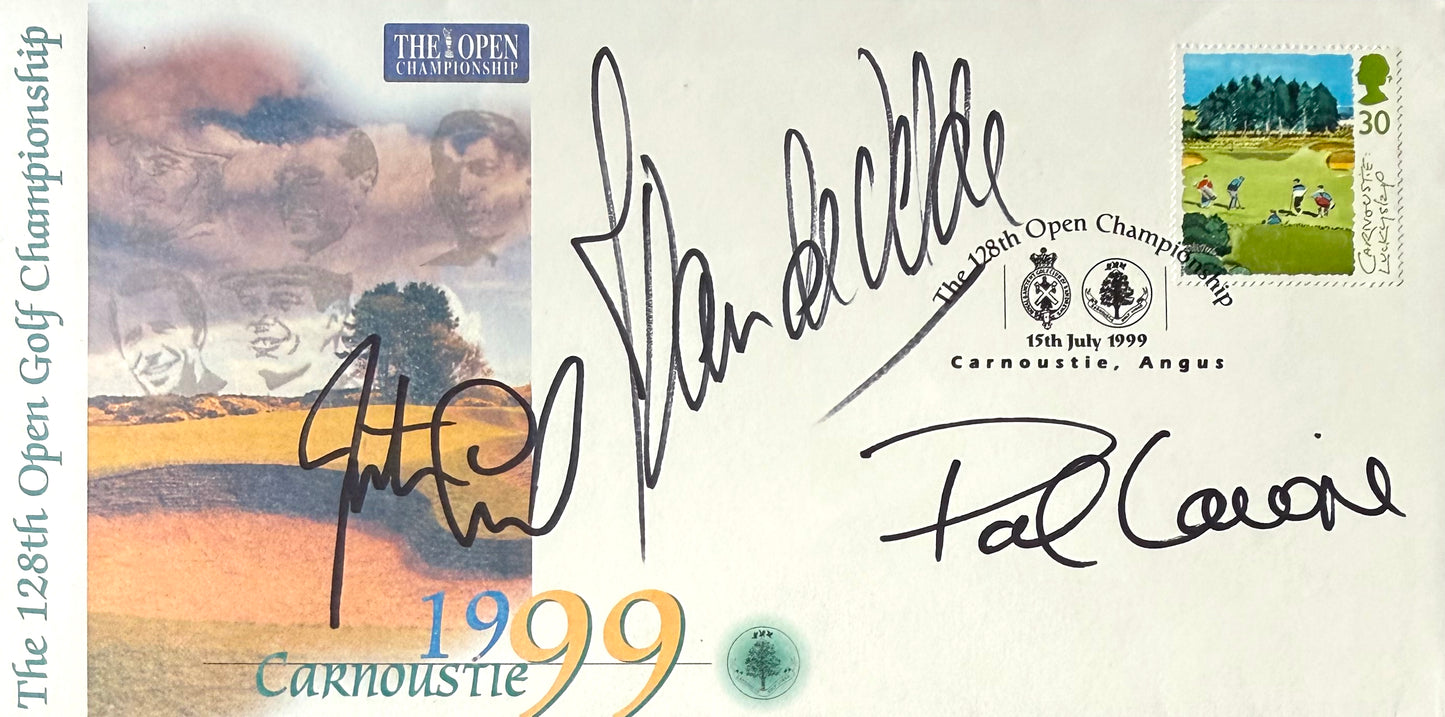 Paul Lawrie, De Velde, Leonard, 1999 'The Open' Hand Signed First Day Cover FDC With COA