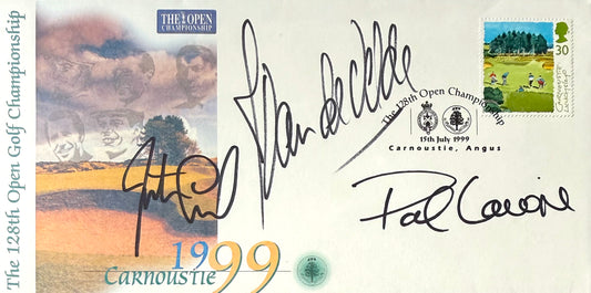 Paul Lawrie, De Velde, Leonard, 1999 'The Open' Hand Signed First Day Cover FDC With COA