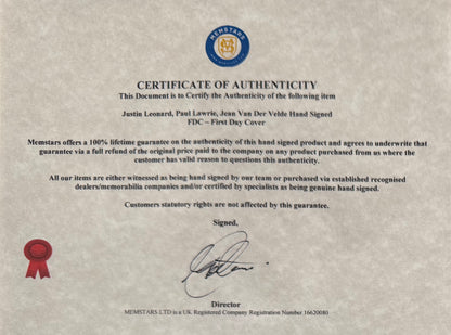 Paul Lawrie, De Velde, Leonard, 1999 'The Open' Hand Signed First Day Cover FDC With COA