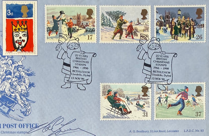 Noel Edmonds, Guaranteed Hand Signed Original 1990 First Day Cover, FDC & COA