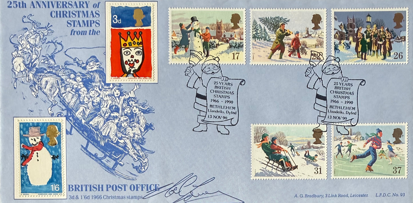 Noel Edmonds, Guaranteed Hand Signed Original 1990 First Day Cover, FDC & COA