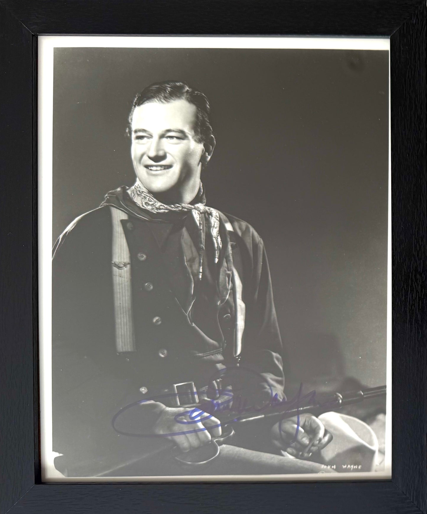 John Wayne, Hand Signed Framed 25cm x 20cm Original 'Stagecoach' Photo & COA
