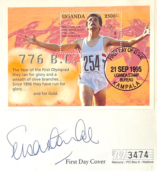 Sebastian Coe, Hand Signed 1996 Atlanta Olympics FDC, First Day Cover & COA