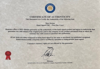 Dave Sexton, Chelsea, Manchester United, England Legend, Hand Signed First Day Cover, FDC & COA