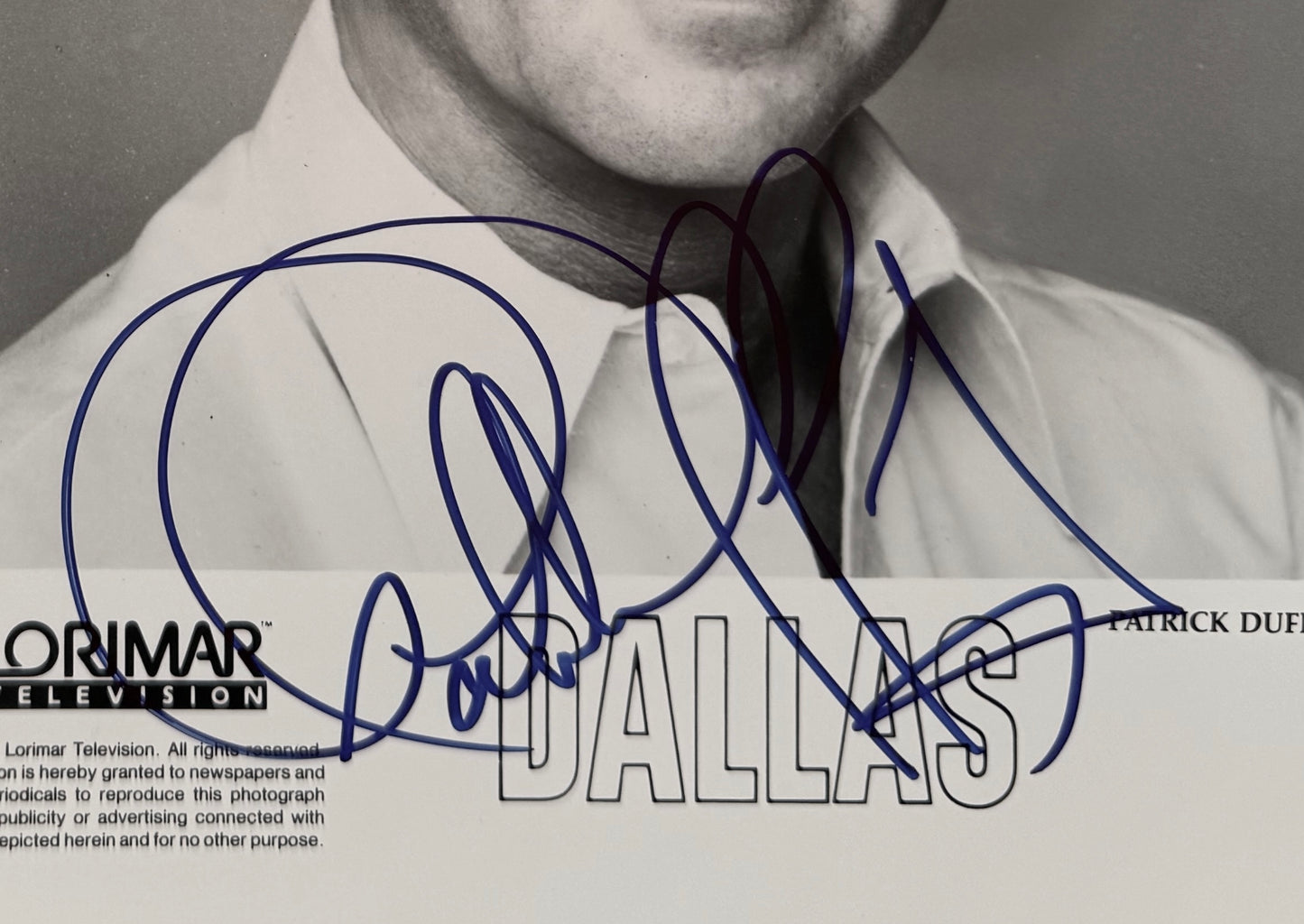 Patrick Duffy, Hand Signed Original 'Dallas' Publicity Photo 25cm x 20cm & COA