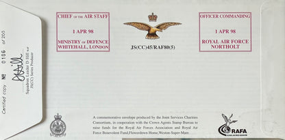 Denis Thatcher, Former Prime Minister's Husband , Hand Signed 1998 RAF FDC & COA