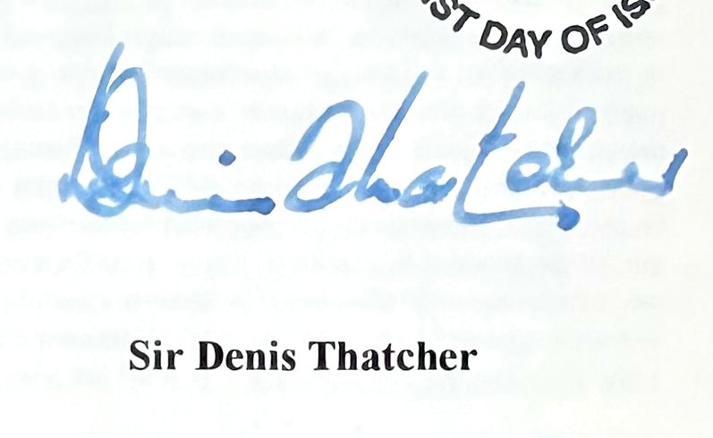 Denis Thatcher, Former Prime Minister's Husband , Hand Signed 1998 RAF FDC & COA