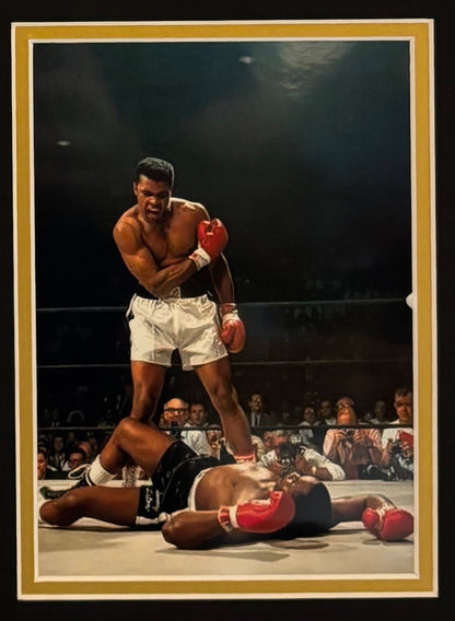 Muhammad Ali, 'The Greatest'. Hand Signed Mounted Dinner Menu Presentation & COA