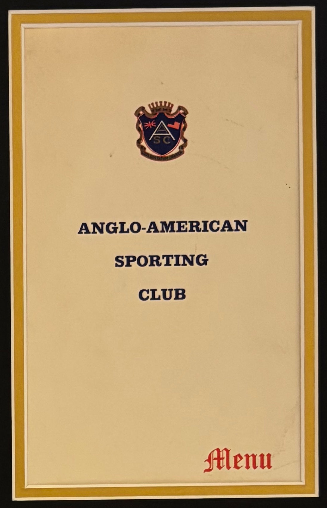 Muhammad Ali, 'The Greatest'. Hand Signed Mounted Dinner Menu Presentation & COA
