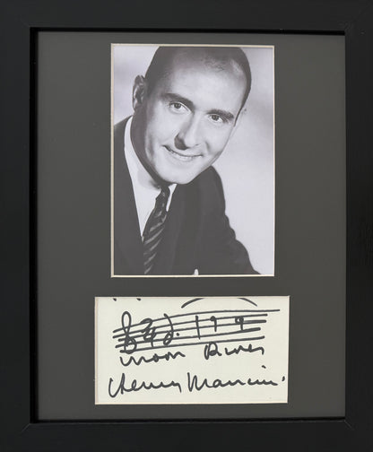 Henry Mancini, Film Composer, Hand Signed Card Framed 25cm x 20cm Presentation & COA