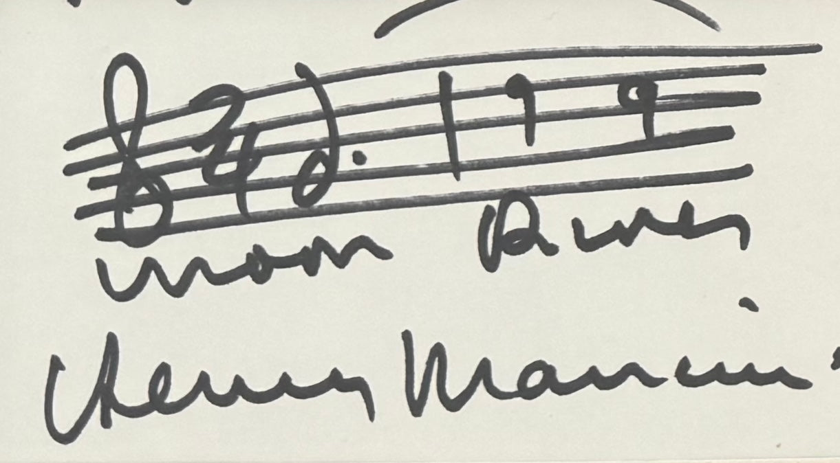 Henry Mancini, Film Composer, Hand Signed Card Framed 25cm x 20cm Presentation & COA